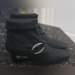 Brighton Tune Ankle Boots Black 9.5M • Pointed Toe NWOB